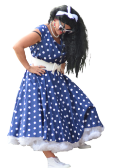 RB Hell Bunny Petticoat-Cocktail Kleid Dot wt bl 4XL