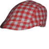 Flat Cap Herren rot | weiss kariert| trendige Kopfbedeckung