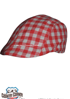 Flat Cap Herren rot | weiss kariert| trendige Kopfbedeckung