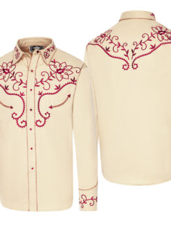Exquisites Westernhemd für Herren | Aufwendige Stickereien auf Brust, Rücken, Manschetten und Kragen | traditionelle Westernmotive in exzellenter Qualität 