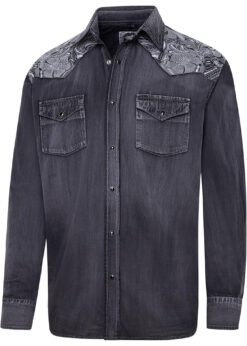 Trendiges Cowboyhemd mit Westernpasse | Fade-Out-Look kombiniert mit traditionellen Elementen | moderner Westernstil | Praktische Brusttaschen Westernwear Western Look Fred | Joc's Country corner | 100% Baumwolle | Stilvolles Western Cowboy Hemd | aufgesetztem Western Yoke im Blumen-Dekor
