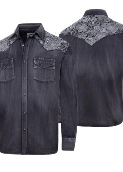 Trendiges Cowboyhemd mit Westernpasse | Fade-Out-Look kombiniert mit traditionellen Elementen | moderner Westernstil | Praktische Brusttaschen Westernwear Western Look Fred | Joc's Country corner | 100% Baumwolle | Stilvolles Western Cowboy Hemd | aufgesetztem Western Yoke im Blumen-Dekor