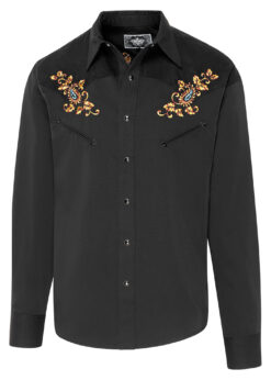 Westernhemd Hogan black | bei Joc's Country Corner | Westernstil | für Western - Countryfeste bestens geeignet | für Western Auftritte - Musiker ein Highlight