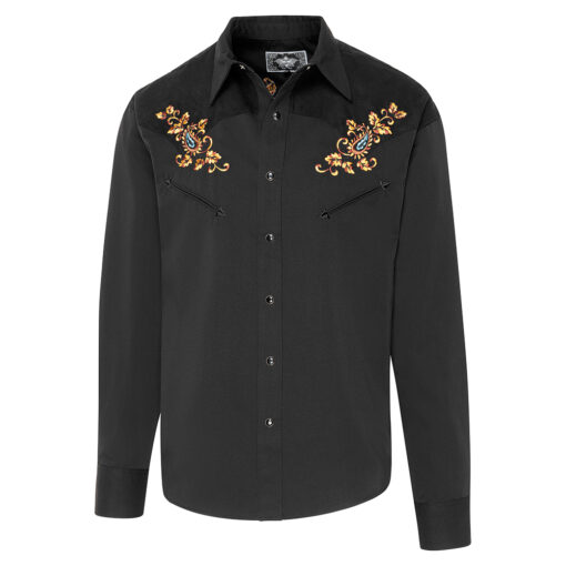 Westernhemd Hogan black | bei Joc's Country Corner | Westernstil | für Western - Countryfeste bestens geeignet | für Western Auftritte - Musiker ein Highlight