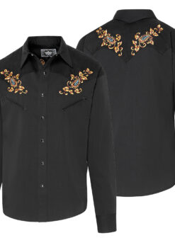 Westernhemd Hogan black | bei Joc's Country Corner | Westernstil | für Western - Countryfeste bestens geeignet | für Western Auftritte - Musiker ein Highlight