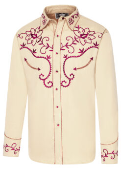 Exquisites Westernhemd für Herren | Aufwendige Stickereien auf Brust, Rücken, Manschetten und Kragen | traditionelle Westernmotive in exzellenter Qualität 