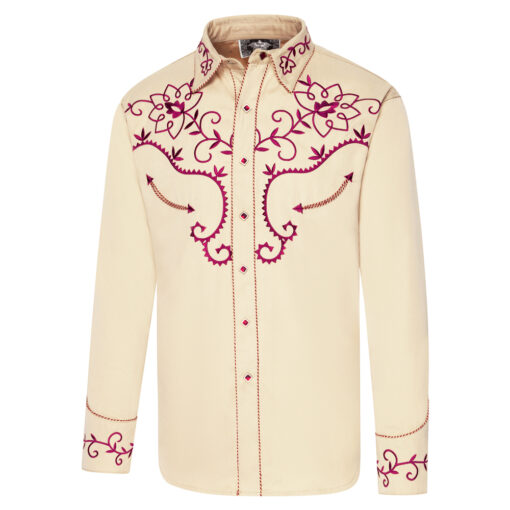 Exquisites Westernhemd für Herren | Aufwendige Stickereien auf Brust, Rücken, Manschetten und Kragen | traditionelle Westernmotive in exzellenter Qualität 
