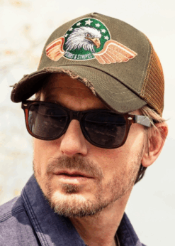 Western Cowboy Cap | Stars & Stripes Kappe | by Joc's Country Corner | Baumwoll Korpus | mit leichter Waschung | robust | Mesh Einsatz | luftig leicht