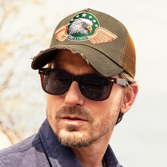 Western Cowboy Cap | Stars & Stripes Kappe | by Joc's Country Corner | Baumwoll Korpus | mit leichter Waschung | robust | Mesh Einsatz | luftig leicht