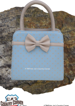 Vintage Handtasche Baby Blue | beige Points | by Joc's Country Corner | Eleganz im Vintage-Look| Die Baby Blue Handtasche stilbewusste für 50s-Liebhaberinnen