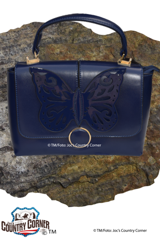 Vintage Handtasche Schmetterling Banned | by Joc's Country Corner | Ein Hauch von Nostalgie – Die farbenfrohe Retro-Handtasche mit Schmetterling-Detail