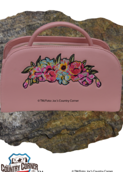 50s Handtasche Retro Rosa | Joc's Country Corner | Romantisch und geräumig – Die rosa Retro-Handtasche mit bezaubernder Blumenstickerei