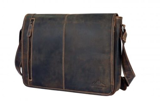 Messenger Bag Atlanta | für 15" Laptops geeignet | Büffelkalbsleder - etwa 1,8mm | mit Hartwachs von Hand poliert | Dieser Artikel ist ein Unikat