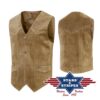 Klassische Western Lederweste | Joc's Onlineshop | Klassische Western Weste aus hochwertigem Rind-Veloursleder mit Metall-Druckknöpfen. Mit Innentasche.