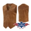 Klassische Western Lederweste | Joc's Onlineshop | Klassische Western Weste aus hochwertigem Rind-Veloursleder mit Metall-Druckknöpfen. Mit Innentasche.