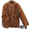 Western Jacke Codi Herren | Joc's Country Corner | Western-Cowboy-Indianer-Trucker Jacke | mit aufwendige Flechtungen - Knochen und Fransen gefertigt