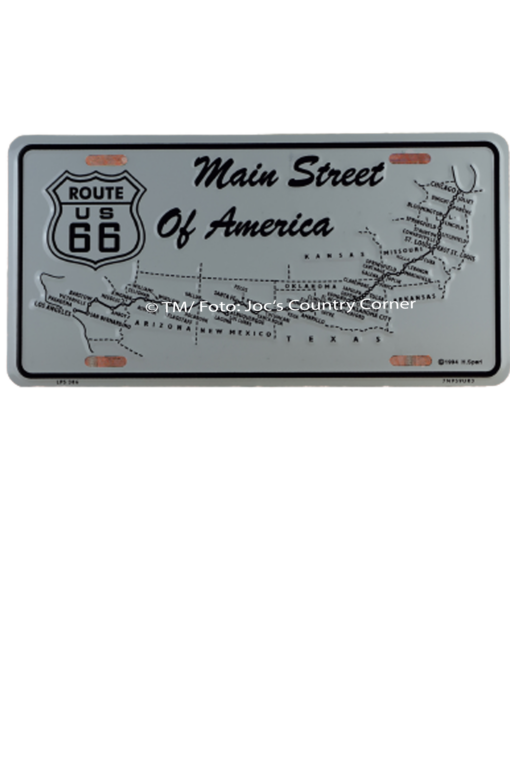 Main Street of American | Route 66 | 30x15m im US Ca Stil mit 4 Bohrlöcher zur Befestigung | Vintage Aluschild