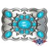 Cowboy Gürtelschnalle Buckle türkise Steine | kratzfest | korrosionsbeständig | langlebig |. Ideal für den täglichen Gebrauch | bei jedem Outfit