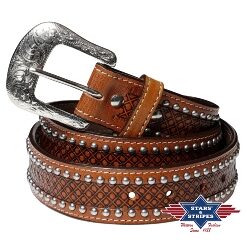Hochwertiger Westerngürtel aus Rindsleder | handgefertigt | handgefertigt für Kenner und Liebhaber | authentischen Country-Lifestyles | Robuste Metallnieten