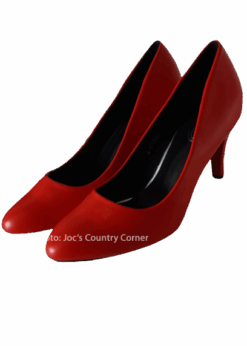 Rockabilly Retro High Heels | Rot Kunstleder | Eleganz trifft Rebellion | Auffälliges Design im Rockabilly-Stil | Bequeme Passform trotz High Heel
