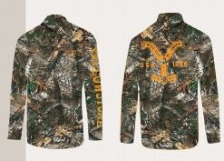 Yellowstone Shirt Ride Brand Camo | inspiriert von der Erfolgsserie | Western Shirt Herren Damen | Country Outdoor Look | authentisch | Outdoor-Optik