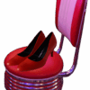 Rockabilly Retro High Heels | Rot Kunstleder | Eleganz trifft Rebellion | Auffälliges Design im Rockabilly-Stil | Bequeme Passform trotz High Heel