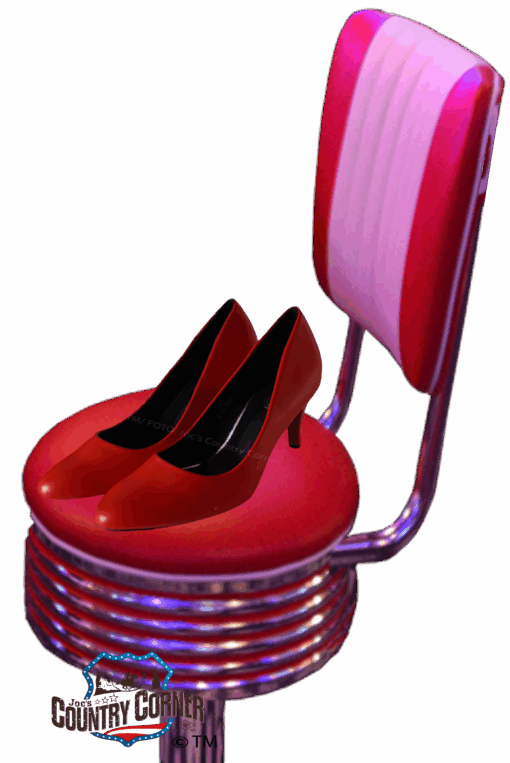 Rockabilly Retro High Heels | Rot Kunstleder | Eleganz trifft Rebellion | Auffälliges Design im Rockabilly-Stil | Bequeme Passform trotz High Heel