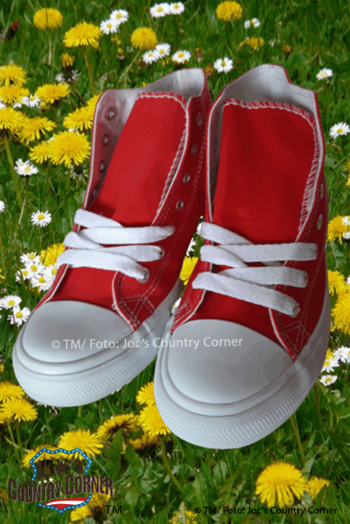 Rockabilly Sneaker Schuhe blau | weiss | rot | Retro-Design trifft Komfort | Jetzt Damen-Sneaker online kaufen bei Joc's Country Corner!