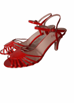 Rockabilly Retro Riemchen Sandalette | rot von Banned | mit Lackleder-Look. Retro-Sommerfeeling pur – jetzt online bestellen bei Joc’s Country Corner!