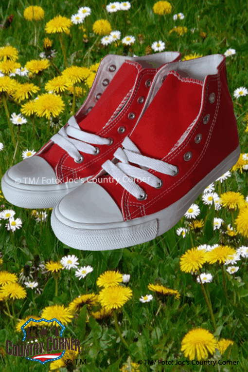 Rockabilly Sneaker Schuhe blau | weiss | rot | Retro-Design trifft Komfort | Jetzt Damen-Sneaker online kaufen bei Joc's Country Corner!