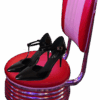 Rockabilly Retro High Heels | schwarz Kunstleder | Eleganz trifft Rebellion | Auffälliges Design im Rockabilly-Stil | Bequeme Passform trotz High Heel