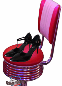 Rockabilly Retro High Heels | schwarz Kunstleder | Eleganz trifft Rebellion | Auffälliges Design im Rockabilly-Stil | Bequeme Passform trotz High Heel
