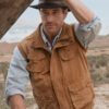 Canvas Vest Ribbon tobacco S