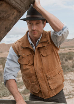 Canvas Vest Ribbon - tobacco