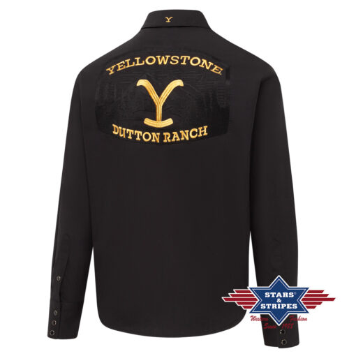 Yellowstone Westernhemd zweifarbige Stickerei | Rücken-Stickerei, Paspelierung & Logo. Authentischer Westernstyle inspiriert von der Dutton Ranch