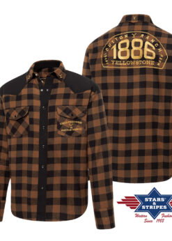 Yellowstone Karo-Westernhemd im Stone-Washed-Look | von Stars & Stripes | mit Black Denim & Stickerei | Authentischer Westernstyle | Country- & Dutton-Fans.
