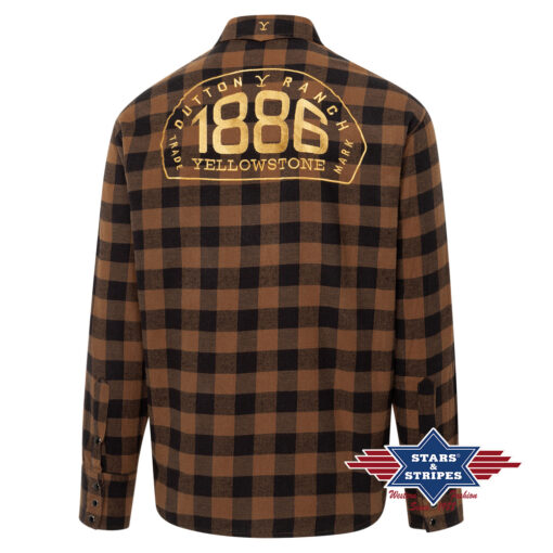 Yellowstone Karo-Westernhemd im Stone-Washed-Look | von Stars & Stripes | mit Black Denim & Stickerei | Authentischer Westernstyle | Country- & Dutton-Fans.