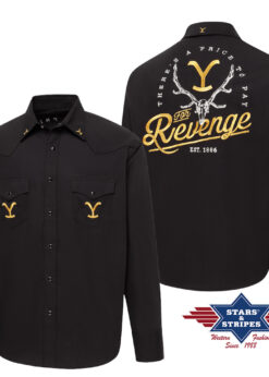 Yellowstone Westernhemd zweifarbige Stickerei | Rücken-Stickerei, Paspelierung & Logo. Authentischer Westernstyle inspiriert von der Dutton Ranch