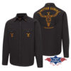 Yellowstone Shirt Protect the Family | Stars & Stripes | 100 % Baumwolle | Authentischer Westernstyle mit Logo & perfekter Passform | Premium-Stickerei