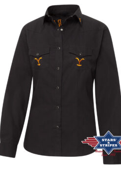 Yellowstone Westernbluse Protect the Famaly | exklusives Highlight | offizielles Yellowstone Logos | über den Brusttaschen, an den Kragenspitzen und im Nacken