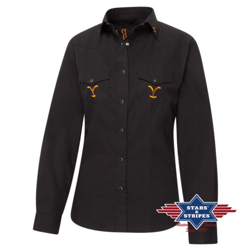 Yellowstone Westernbluse Protect the Famaly | exklusives Highlight | offizielles Yellowstone Logos | über den Brusttaschen, an den Kragenspitzen und im Nacken