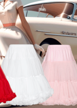Perfekter Schwung für jeden Rockabilly-Look! Unser hochwertiger Petticoat sorgt für traumhaftes Volumen und Komfort – ideal für Kleider im Vintage-, Retro- oder Rock’n’Roll-Stil. 💃 1 Stk nur 54,90 € – ab 2 Stk je 44,90 €, ab 3 Stk je 39,90 €, ab 10 Stk je 29,90 €