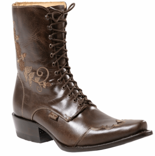 Geschnürte Western Boots aus Leder | handgefertigt mit Stickerei & Applikationen. Bequeme Innensohle, rahmengenähte Goodyear-Sohle