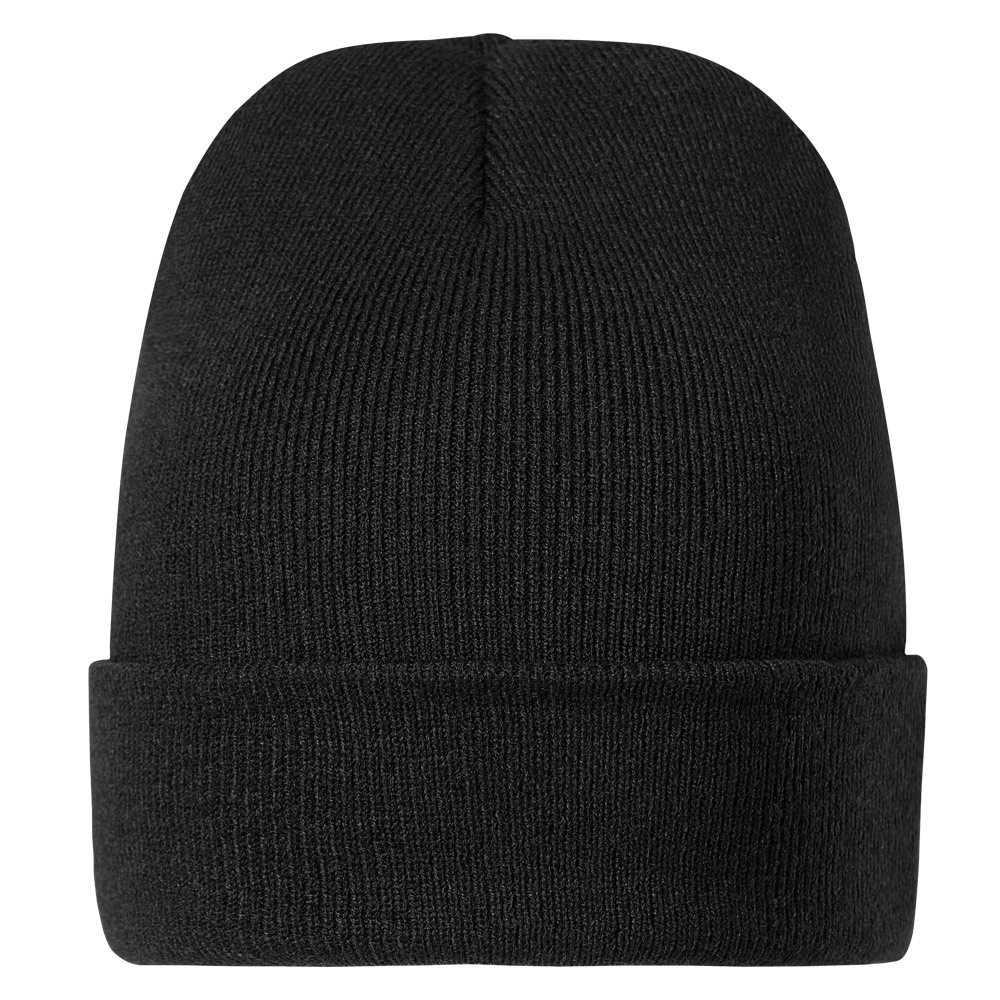 Schwarze Yellowstone Beanie mit gelbem Y-Branding auf der Front