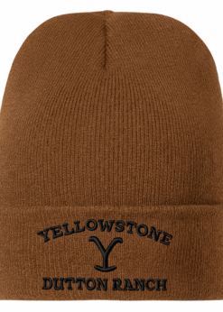 Yellowstone Beanie braun Dutton Ranch | Branding | Strickmütze | ein modisches Statement | beliebte Serie Yellowstone | Bequem |für Alltag | Lifestyle