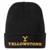 Yellowstone Beanie Y Yellowstone | Die schwarze Farbe sorgt dafür, dass die Mütze zu nahezu jedem Outfit passt | gelbe Stickerei ein lebendiger Kontrast