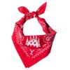 Yellowstone Bandana rot mit Paisley-Muster, Yellowstone Logo und Dutton Ranch Bunkhouse Motiv