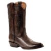 Dunkelbrauner Westernstiefel aus Rindsleder im Distressed-Look mit Ton-in-Ton Schaftbestickung