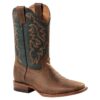 Damen Westernstiefel aus mittelbraunem Rindsleder mit floralem Cut-Out und Stickerei