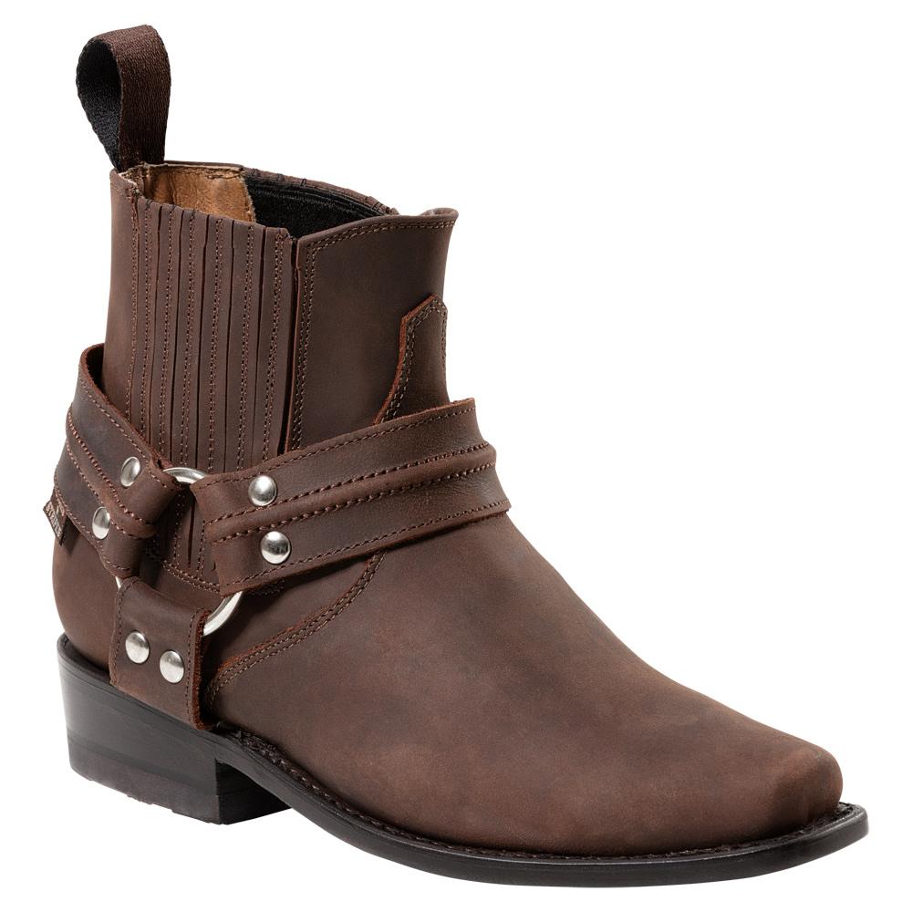 Handgefertigte Westernstiefelette aus Rindsleder mit Ledersohle